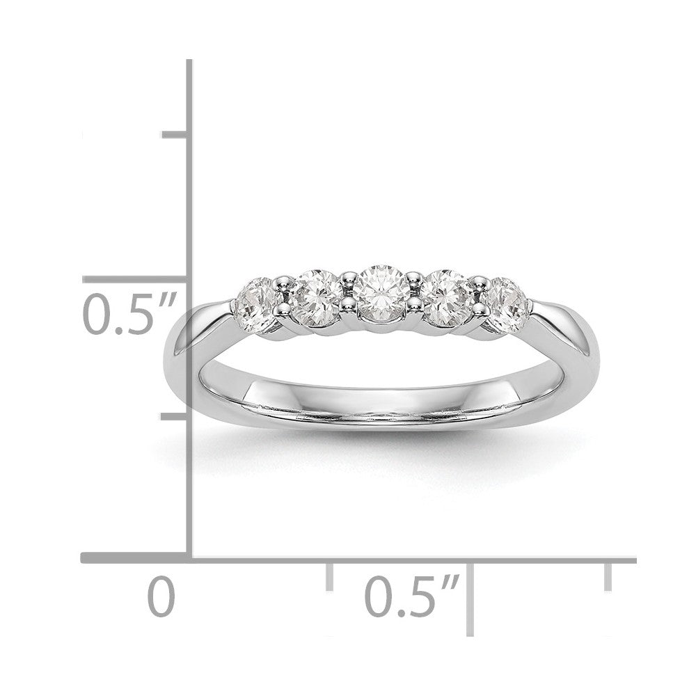 14K White Gold Real Diamond Wedding Band