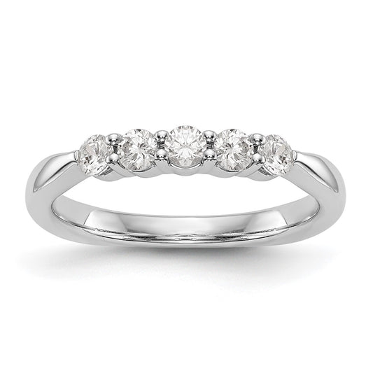 14K White Gold Real Diamond Wedding Band