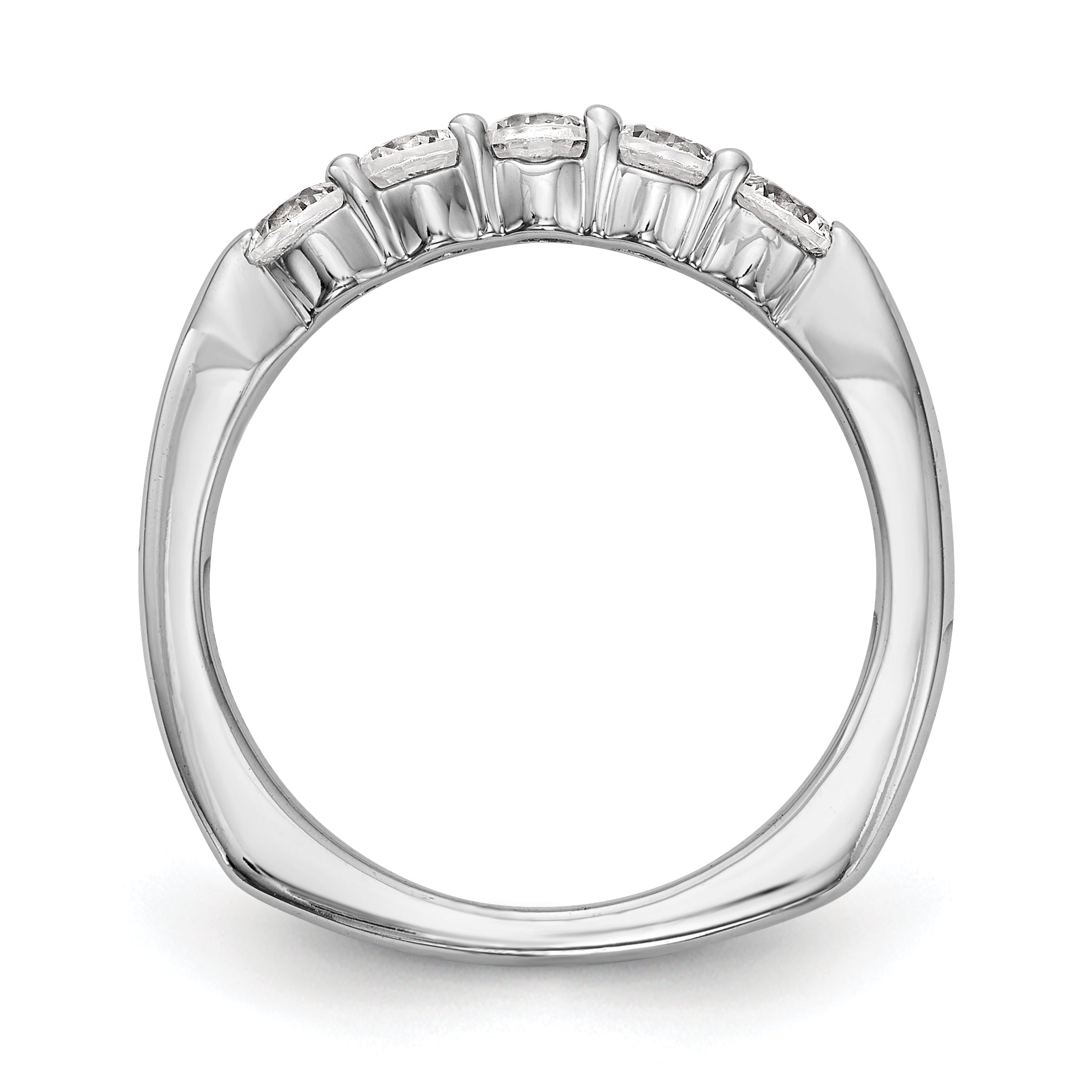 0.75ct. CZ Solid Real 14K White Gold Wedding Wedding Band Ring