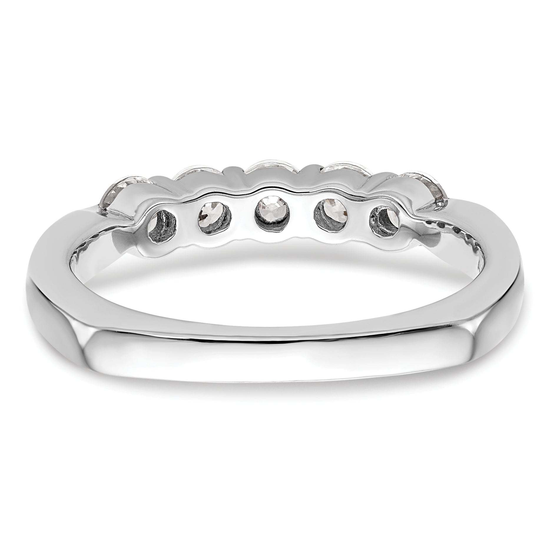 0.75ct. CZ Solid Real 14K White Gold Wedding Wedding Band Ring