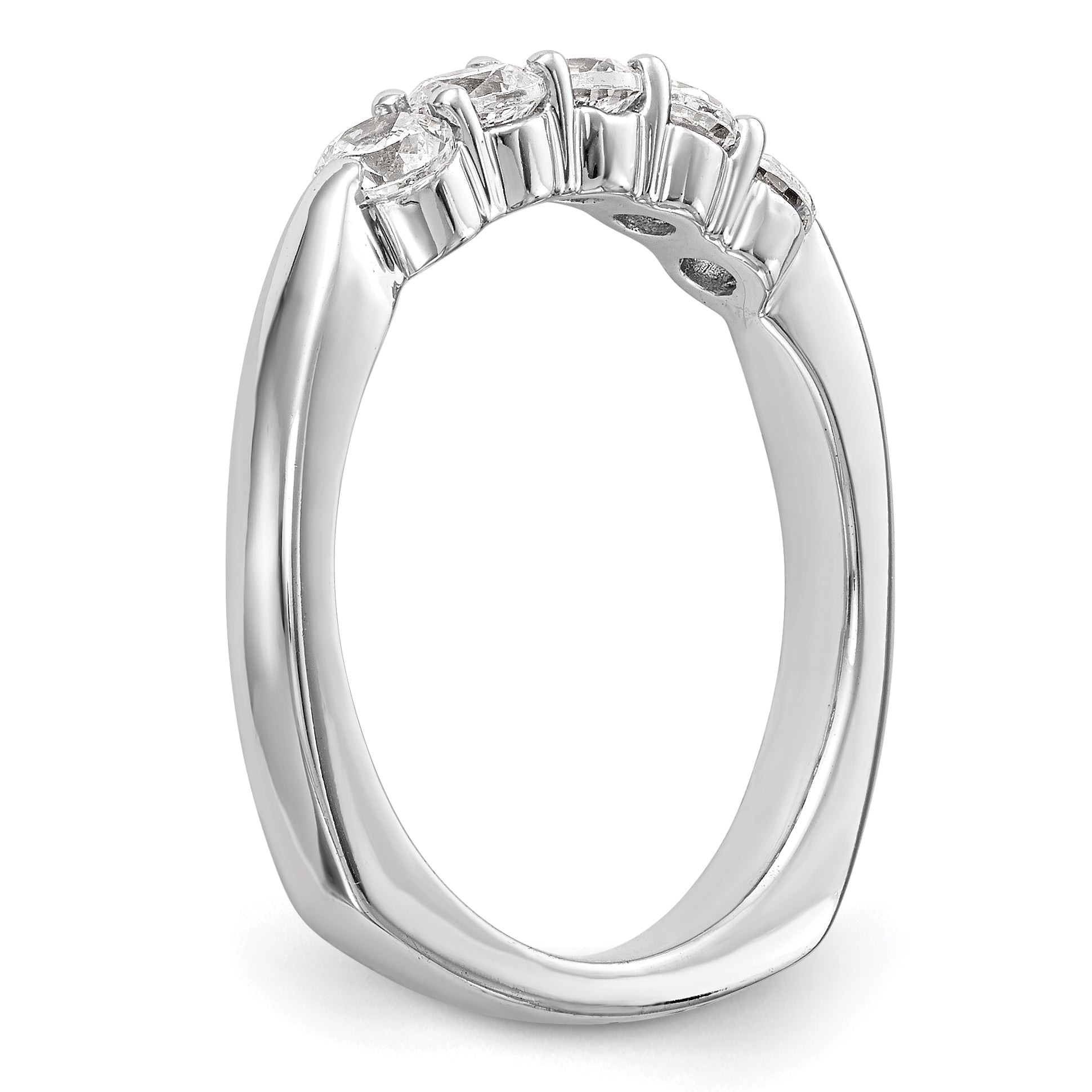 0.75ct. CZ Solid Real 14K White Gold Wedding Wedding Band Ring