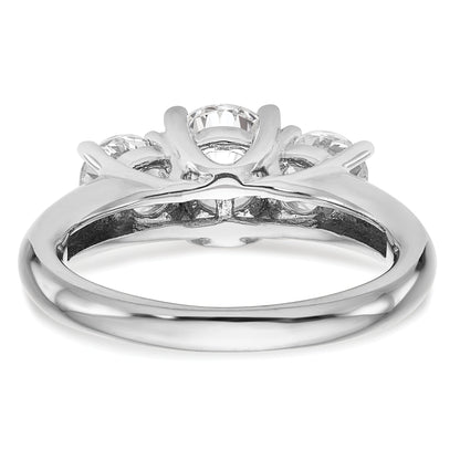 0.75ct. CZ Solid Real 14K White Gold 3-Stone Engagement Ring
