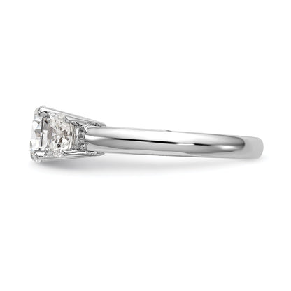 0.75ct. CZ Solid Real 14K White Gold 3-Stone Engagement Ring