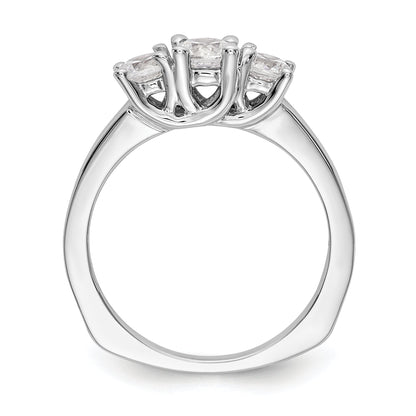 0.50ct. CZ Solid Real 14K White Gold 3-Stone Engagement Ring