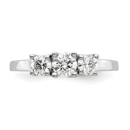 0.50ct. CZ Solid Real 14K White Gold 3-Stone Engagement Ring