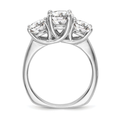 1.00ct. CZ Solid Real 14K White Gold 3-Stone Engagement Ring