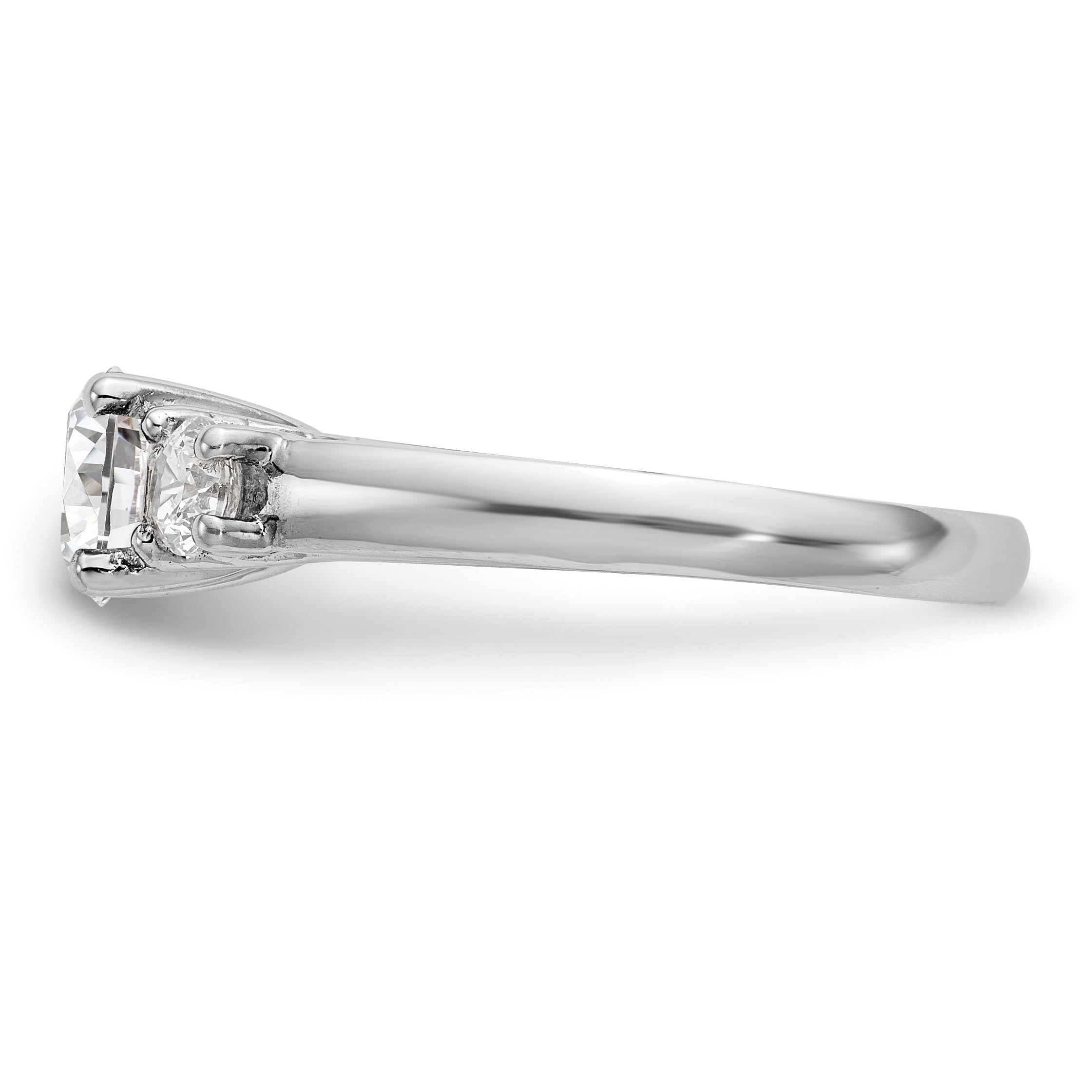 1.50ct. CZ Solid Real 14K White Gold 3-Stone Engagement Ring