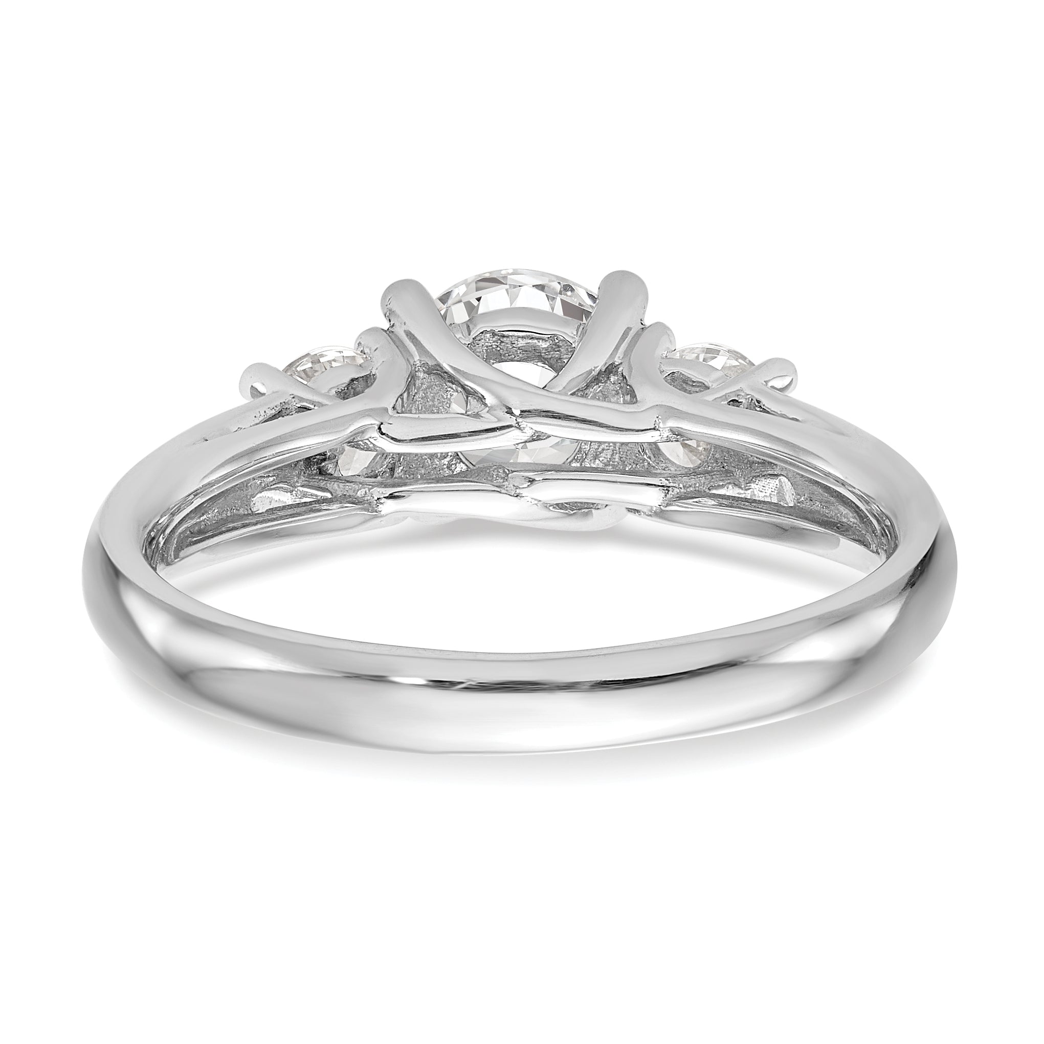 1.50ct. CZ Solid Real 14K White Gold 3-Stone Engagement Ring
