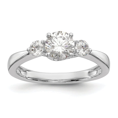 0.75ct. CZ Solid Real 14K White Gold 3-Stone Engagement Ring