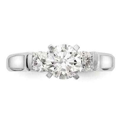 0.50ct. CZ Solid Real 14K White Gold 3-Stone Engagement Ring
