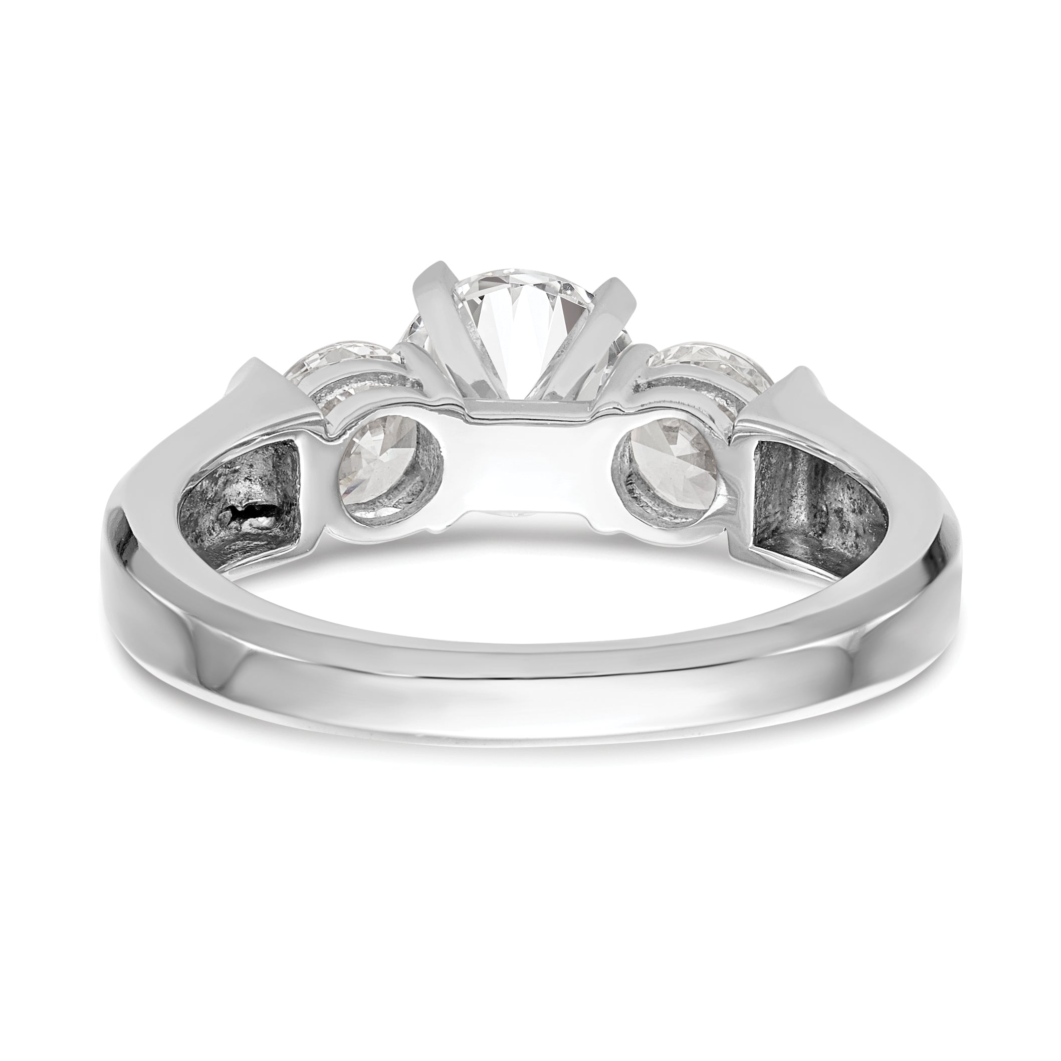 0.75ct. CZ Solid Real 14K White Gold 3-Stone Engagement Ring
