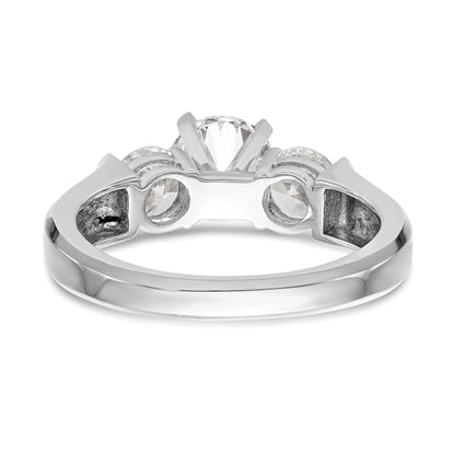 0.75ct. CZ Solid Real 14K White Gold 3-Stone Engagement Ring