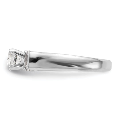 1.00ct. CZ Solid Real 14K White Gold 3-Stone Engagement Ring