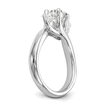 0.38ct. CZ Solid Real 14K White Gold 3-Stone Engagement Ring