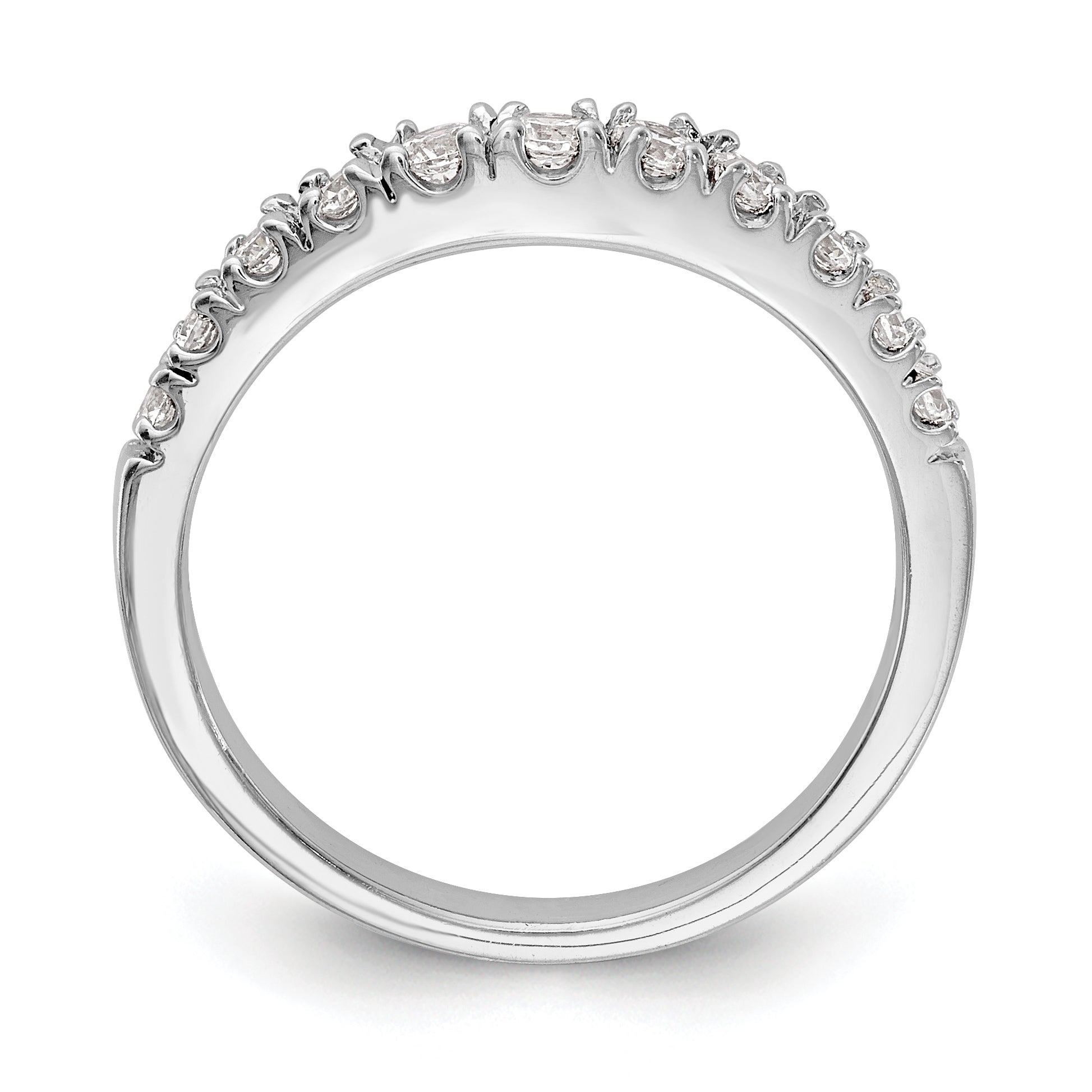 0.42ct. CZ Solid Real 14K White Gold Wedding Wedding Band Ring