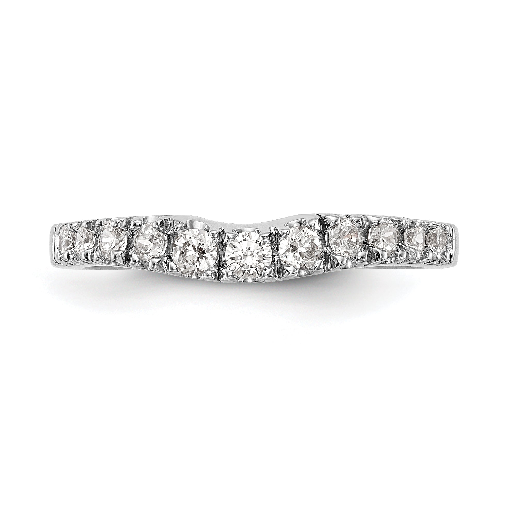 0.42ct. CZ Solid Real 14K White Gold Wedding Wedding Band Ring