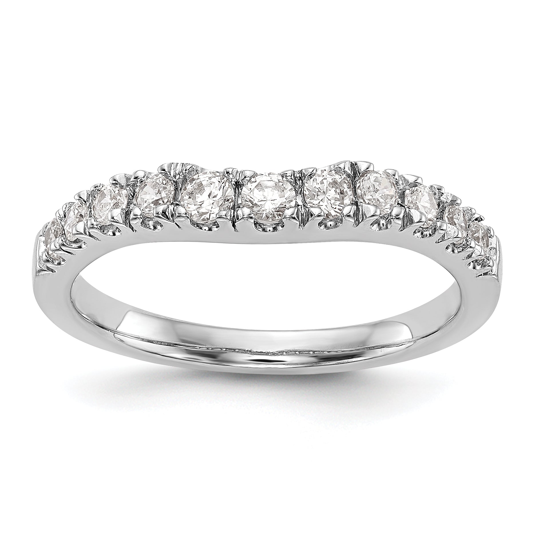 0.42ct. CZ Solid Real 14K White Gold Wedding Wedding Band Ring
