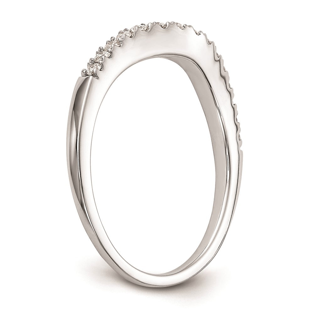 14K White Gold Real Diamond Wedding Band