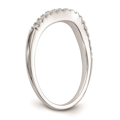 14K White Gold Real Diamond Wedding Band