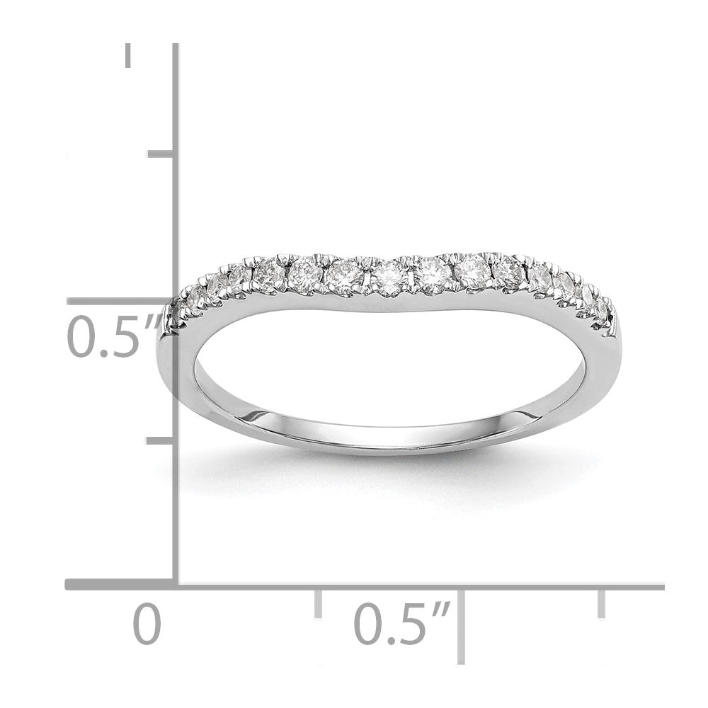 14K White Gold Real Diamond Wedding Band