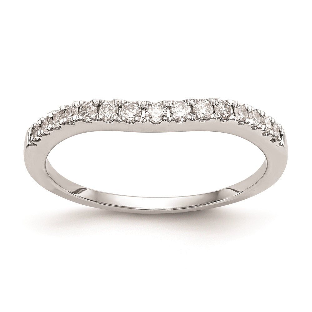 14K White Gold Real Diamond Wedding Band