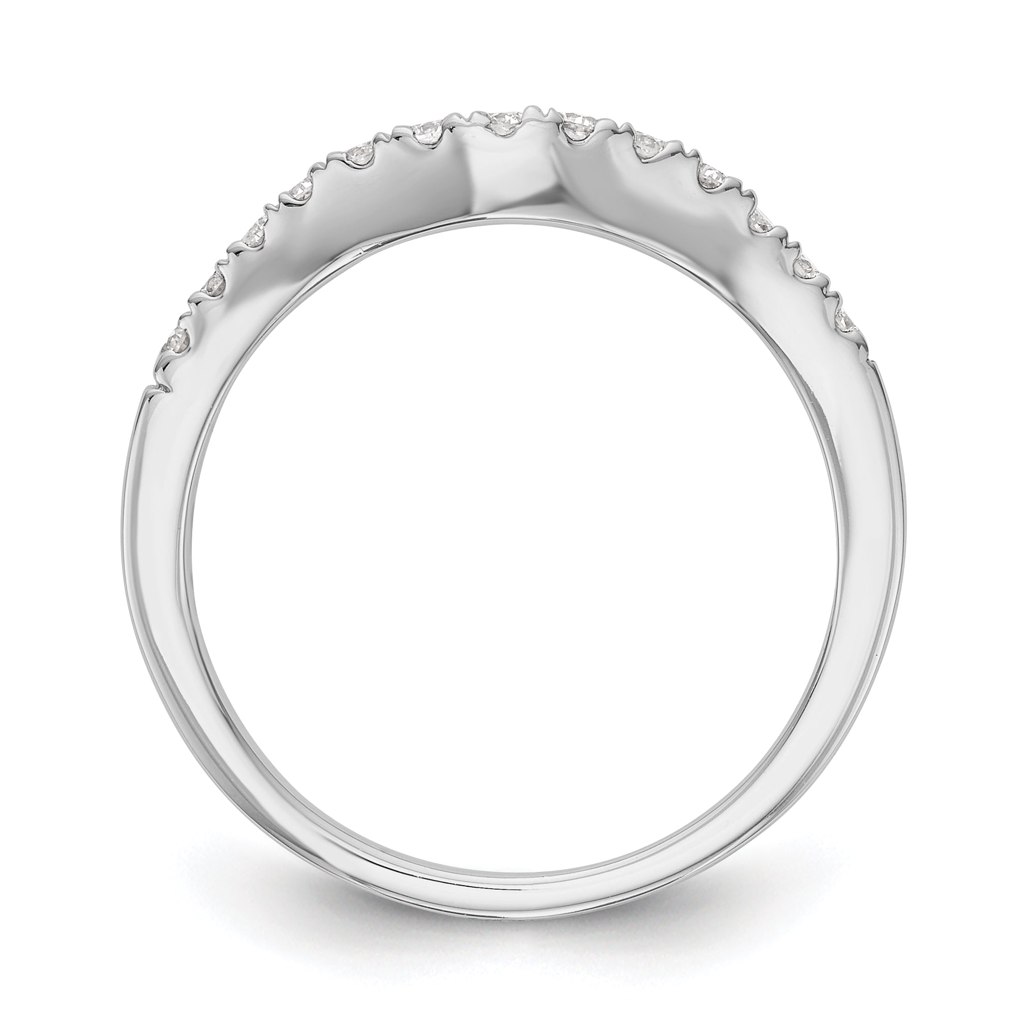 0.33ct. CZ Solid Real 14K White Gold Wedding Wedding Band Ring