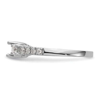 0.33ct. CZ Solid Real 14K White Gold 3-Stone Engagement Ring