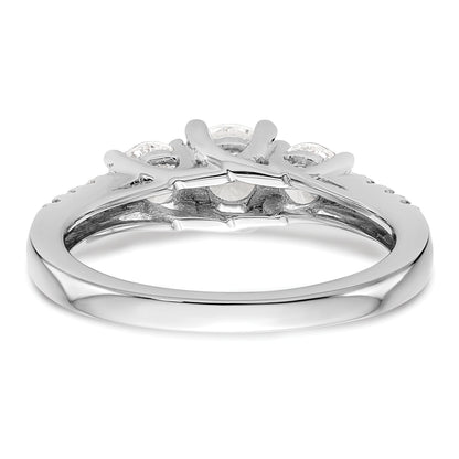 0.33ct. CZ Solid Real 14K White Gold 3-Stone Engagement Ring