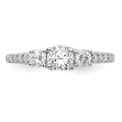 0.50ct. CZ Solid Real 14K White Gold 3-Stone Engagement Ring