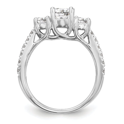0.75ct. CZ Solid Real 14K White Gold 3-Stone Engagement Ring