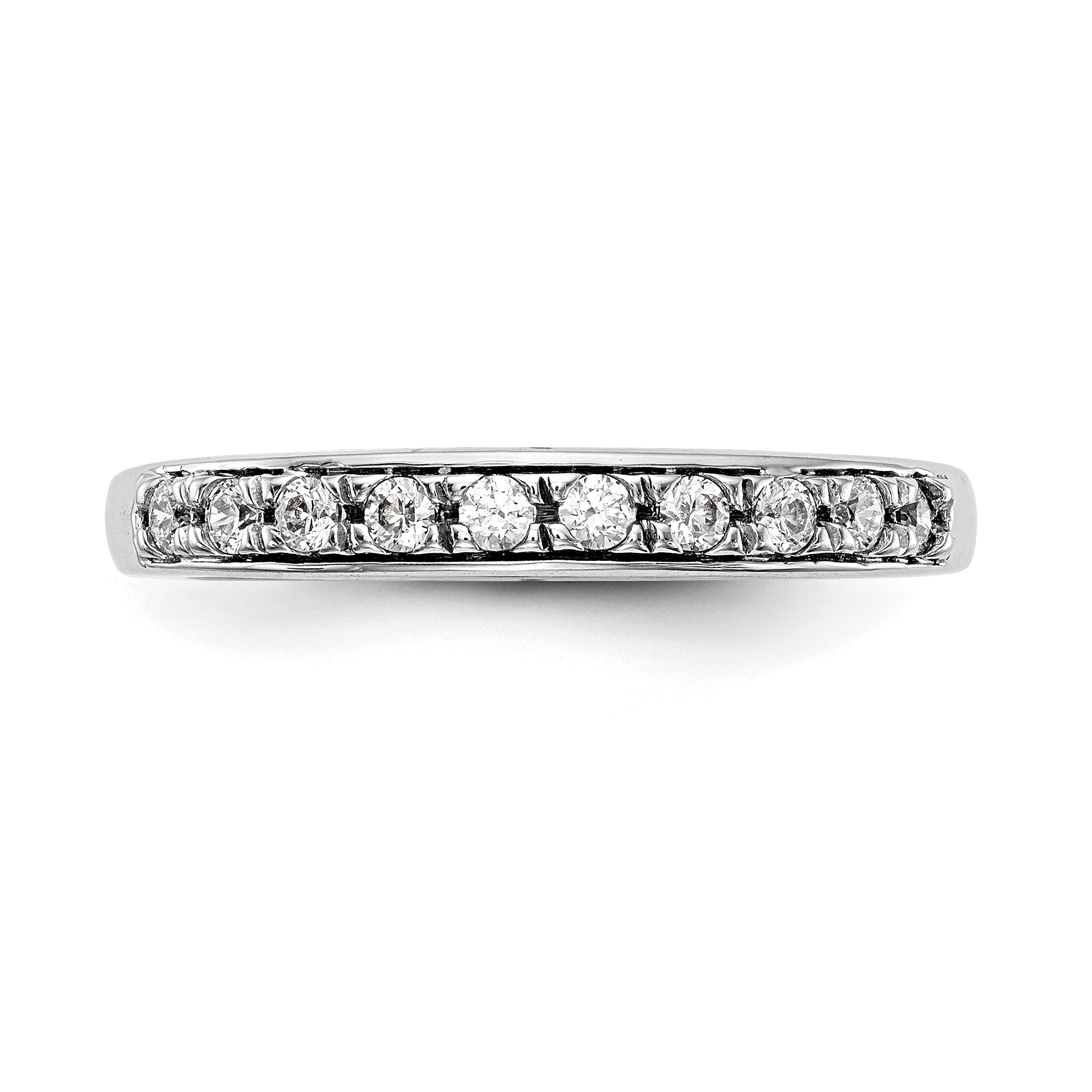 0.18ct. CZ Solid Real 14K White Gold Wedding Wedding Band Ring