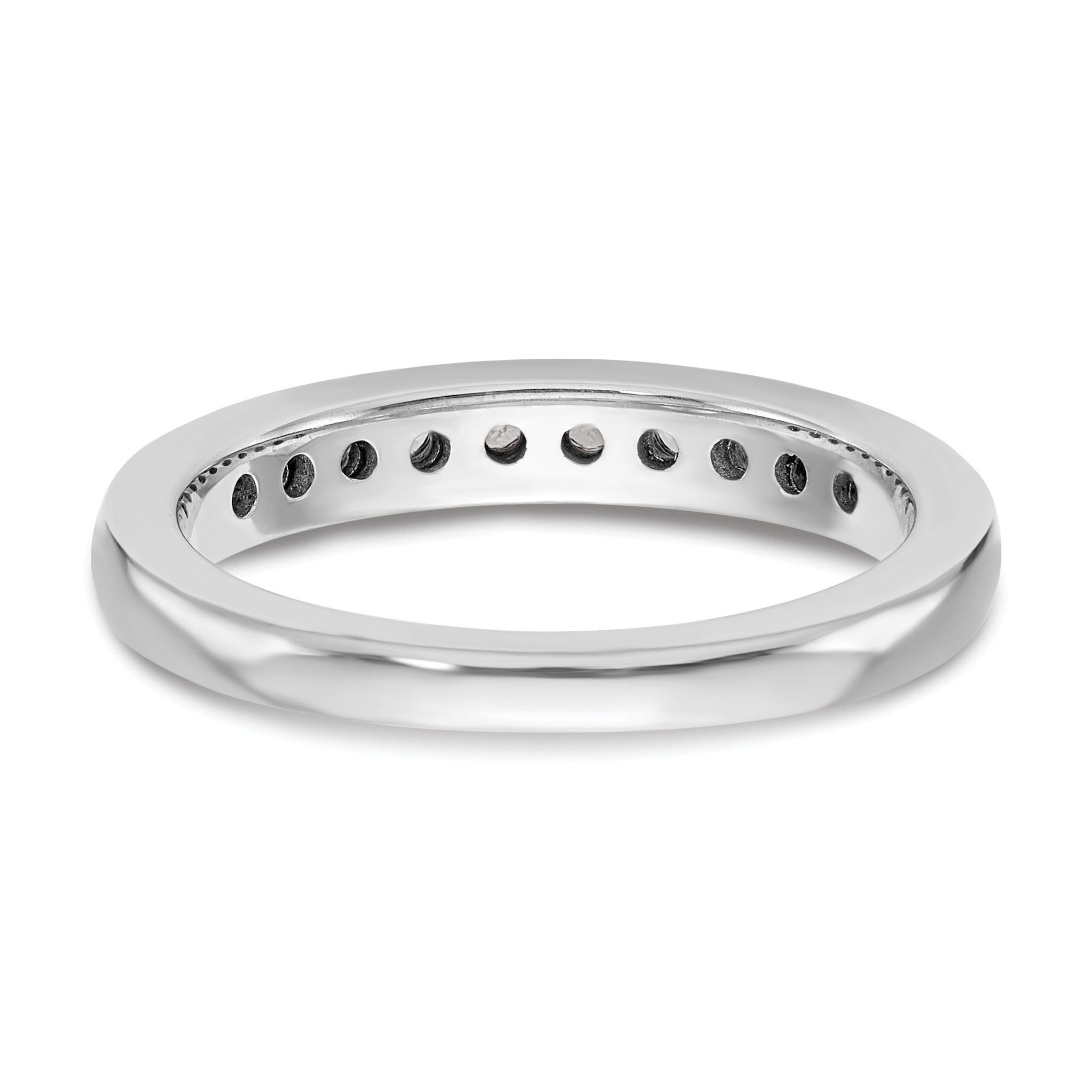 0.18ct. CZ Solid Real 14K White Gold Wedding Wedding Band Ring
