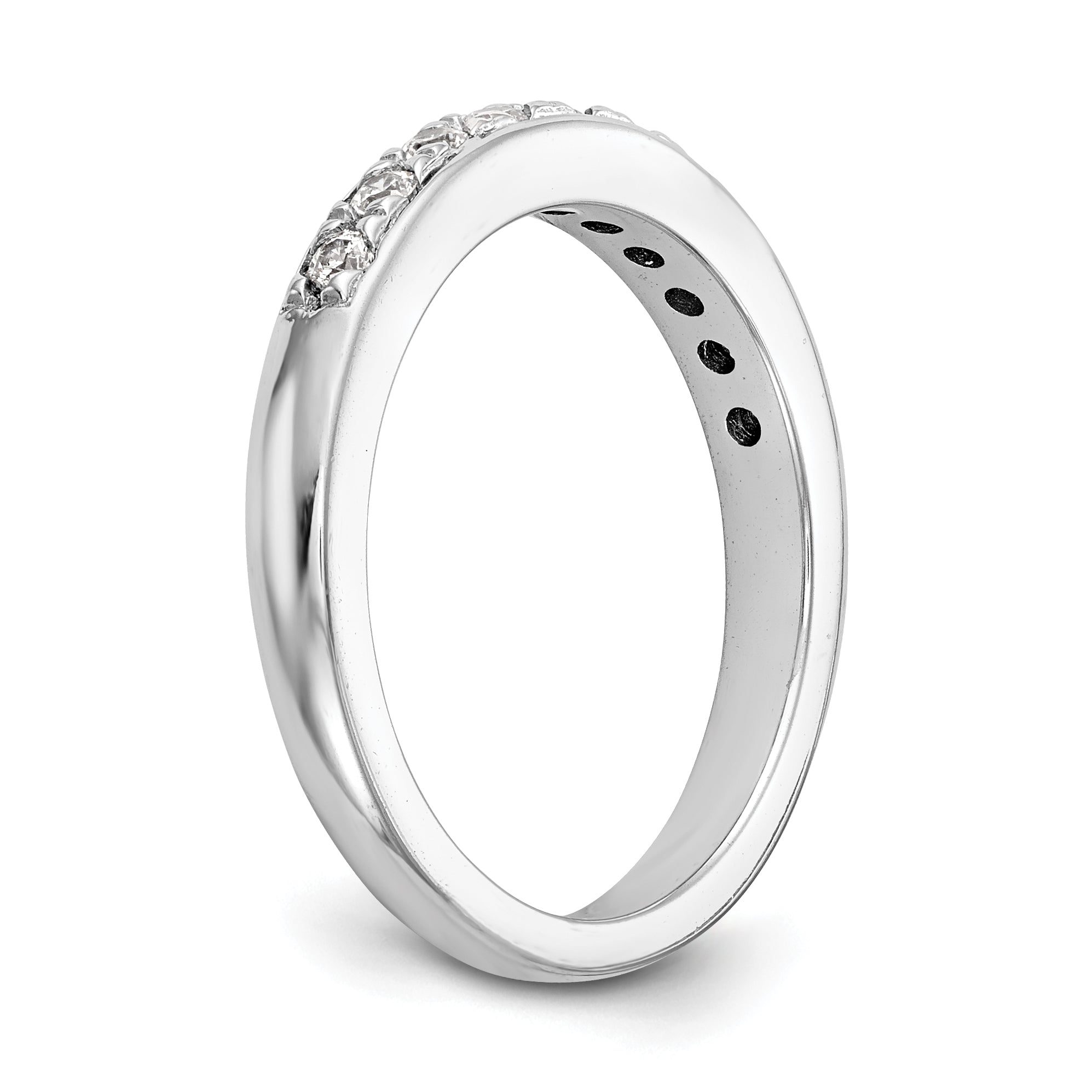 0.18ct. CZ Solid Real 14K White Gold Wedding Wedding Band Ring