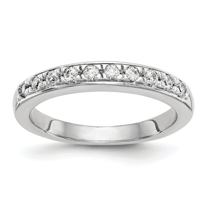 0.18ct. CZ Solid Real 14K White Gold Wedding Wedding Band Ring
