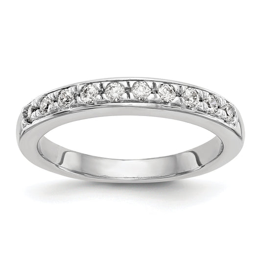 0.18ct. CZ Solid Real 14K White Gold Wedding Wedding Band Ring