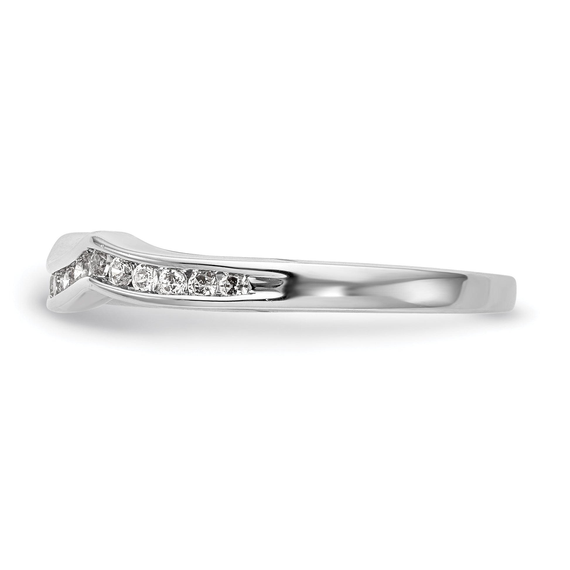 0.22ct. CZ Solid Real 14K White Gold Wedding Wedding Band Ring