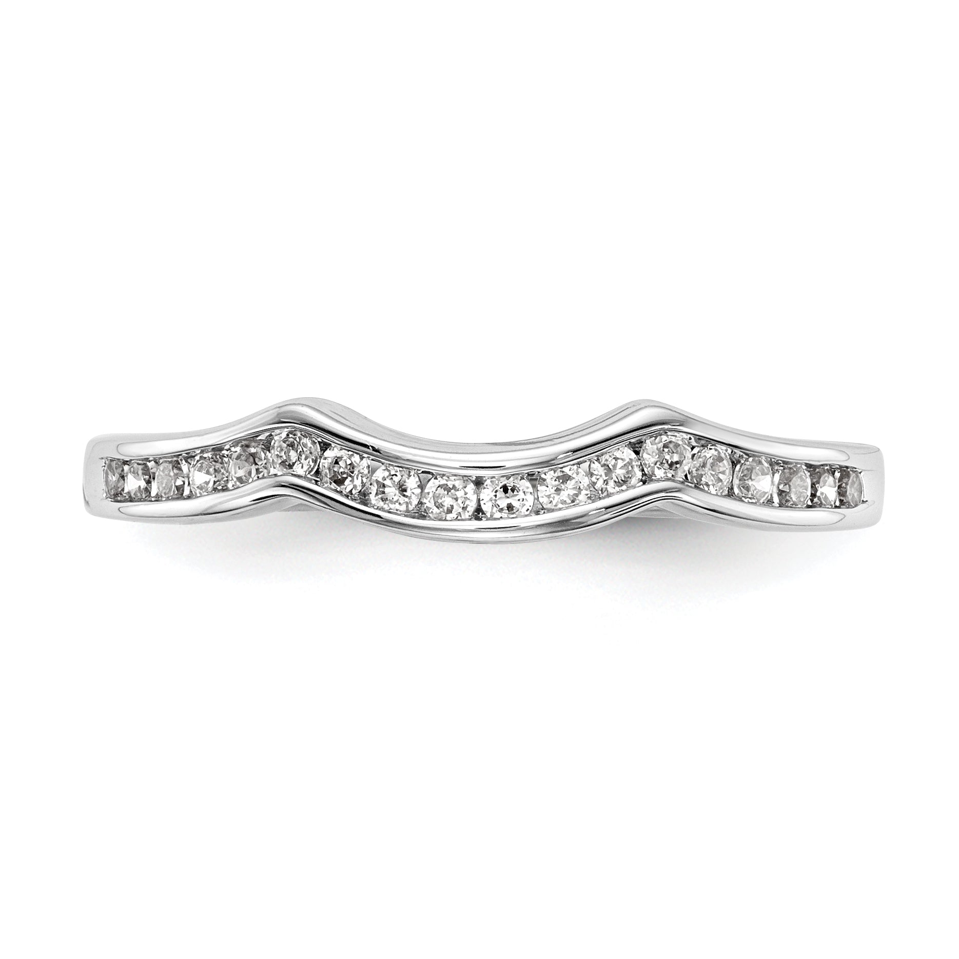 0.22ct. CZ Solid Real 14K White Gold Wedding Wedding Band Ring
