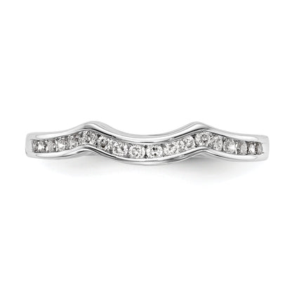 0.22ct. CZ Solid Real 14K White Gold Wedding Wedding Band Ring