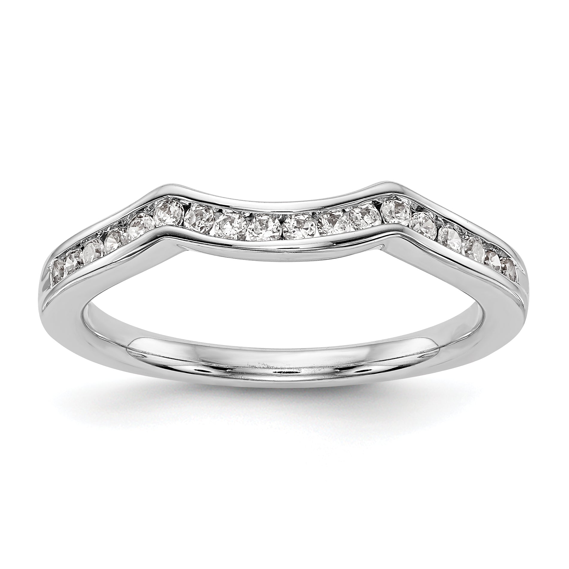 0.22ct. CZ Solid Real 14K White Gold Wedding Wedding Band Ring