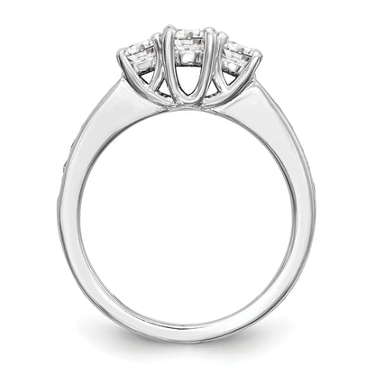 0.75ct. CZ Solid Real 14K White Gold 3-Stone Engagement Ring