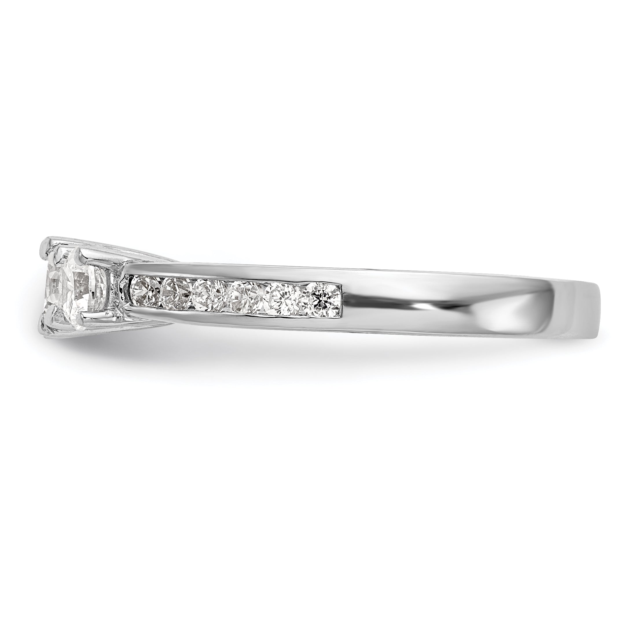 0.75ct. CZ Solid Real 14K White Gold 3-Stone Engagement Ring