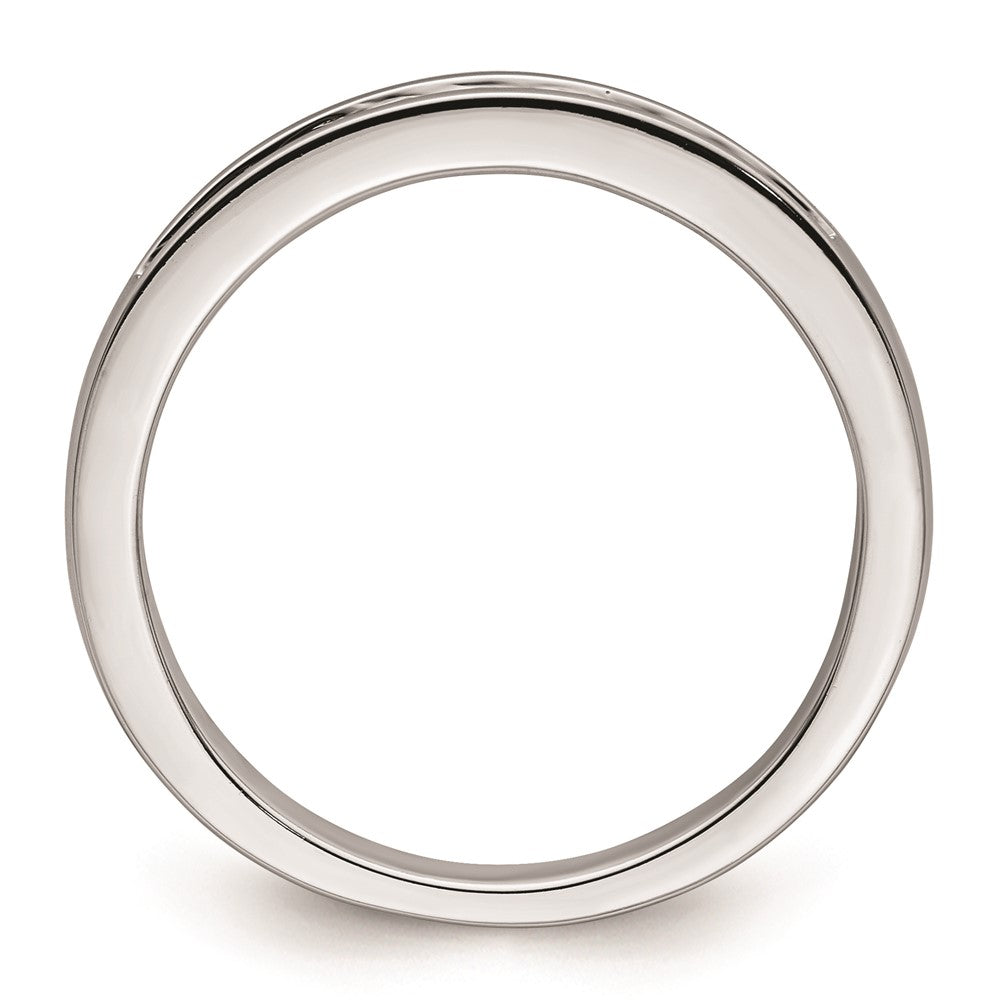 14K White Gold Real Diamond Wedding Band