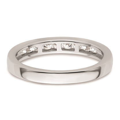14K White Gold Real Diamond Wedding Band
