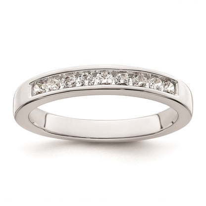 14K White Gold Real Diamond Wedding Band