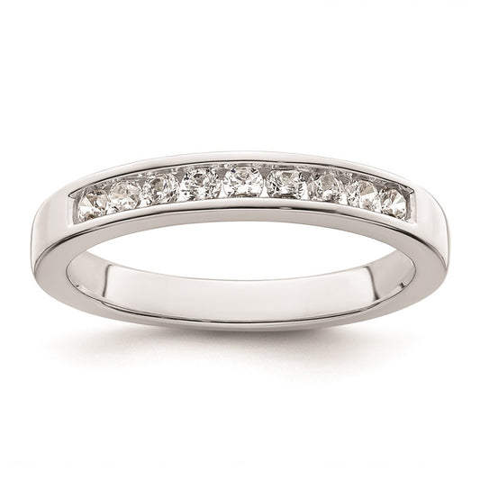 14K White Gold Real Diamond Wedding Band
