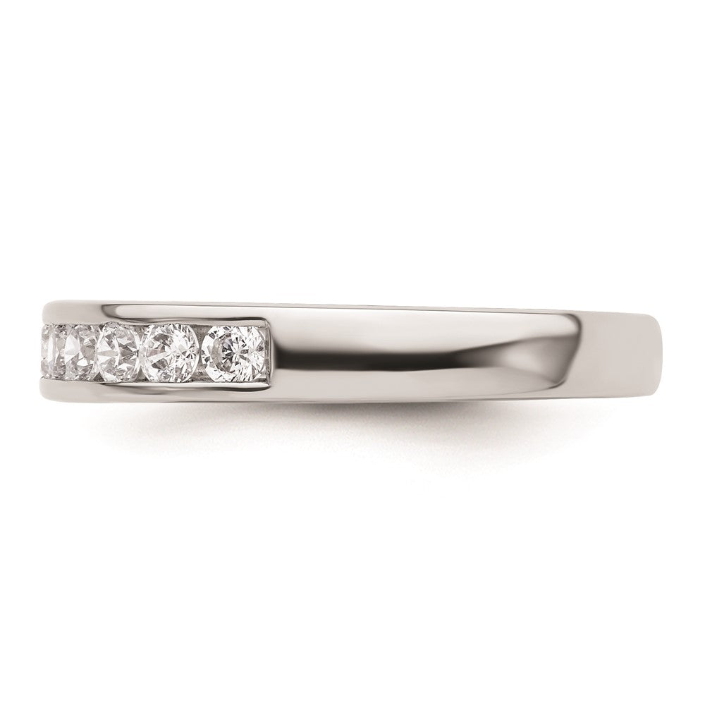 14K White Gold Real Diamond Wedding Band