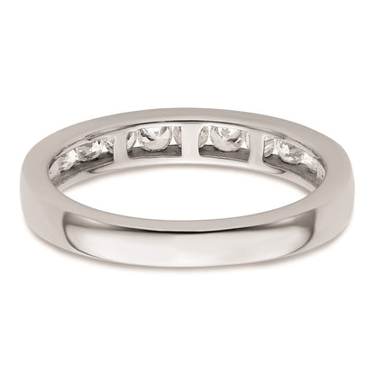 14K White Gold Real Diamond Wedding Band