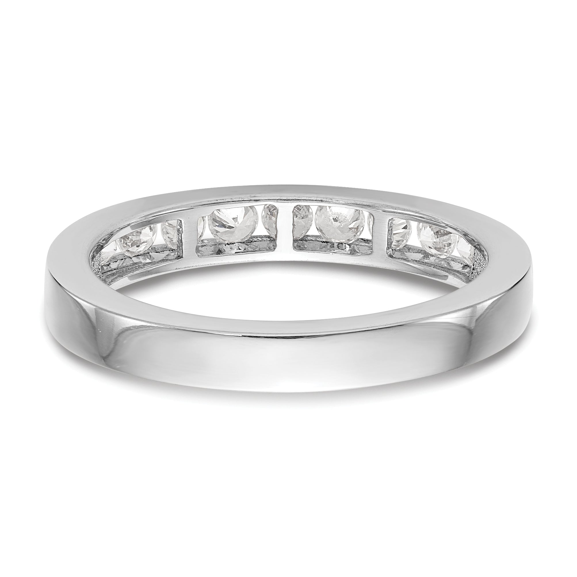 0.17ct. CZ Solid Real 14K White Gold Wedding Wedding Band Ring