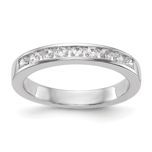 0.17ct. CZ Solid Real 14K White Gold Wedding Wedding Band Ring