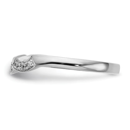 14K White Gold Real Diamond Wedding Band